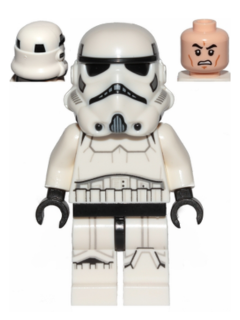 LEGO Star Wars - Imperial Stormtrooper (Male, Dual Molded Helmet with Black Panels on Back, Light Nougat Head, Scowl) - sw0997a